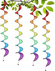 Wind Spinner | 4X Rainbow Wind Twister,Rotating Windmills for Bird Control and Outdoor Decor Sculptures Scare Away The Bird Nature Lovers Front Yard