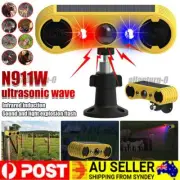 Solar Motion Sensor Alarm emits loud dog barking & gunshot sounds up to IP55 AUS
