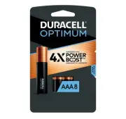 Duracell Optimum AAA Batteries with Power Boost Ingredients, 8 Count Pack Triple