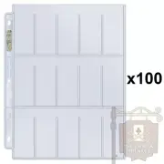 100 Ultra PRO 15-Pocket Binder Album Folder Pages TOBACCO SIZE Clear