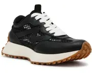 Women's Steve Madden Campo Sneaker (Black Mesh, Sage Multi, Silver)