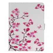 For Amazon Kindle HD10 2017 Colored Drawing Pattern Horizontal Flip PU Leather Case with Holder & Card Slots(Butterfly Love Flower)