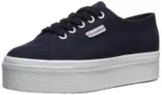 Superga 2790 Low-Top Sneakers Navy Blue White Platform Wedge Lace Up Sneaker