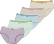 [FEOYA] Teen Girl Soft Cotton Briefs Kids Knickers Comfort Breathable Panties Seamless Underpants Underwear Hipster Daily Casual Wear Pack of 5 for Teenager 8-15 Years