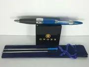 CROSS ELECTRIC BLUE MORPH BALLPOINT PEN WITH CHROME APPOINTMENTS #472-2