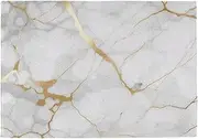 One Bear Marble Placemats White and Gold Texture Placemat Table Mats Non Slip Heat Resistant Placemats for Dining Table Kitchen Holiday Party Set of 6