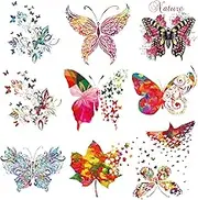 10PCS Small Size Butterfly Iron On Decals Thermal Transfer Stickers for Clothing Heat Press Decoration Appliqued Sublimation Patches Iron On Transfer Designs Heat Press Vinyl for Shirts