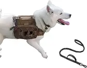 Dog Saddle Backpack with Dog Leash for for Hiking Walking Training Running Dog Backpack Harness Dog Hiking Backpack for Pets/Dogs (XL, Khaki)