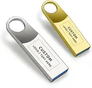Custom USB Flash Drive, Personalized Metal USB 2.0 Memory Stick Thumb Drive, Ideal for Businesses, Corporations, Educational Institutions, Photography & Music Studios and Non-Profits (8 GB,100 PCS)