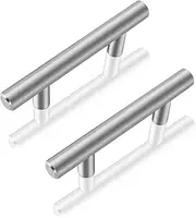 20 Pack 64mm Kitchen Cabinet Pulls, Modern Brushed Nickel Stainless Steel Cabinet Handles,Overall Length Kitchen Hardware for Cupboard Drawer and Kitchen Drawer (20, Satin Nickel 64mm)