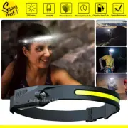Waterproof COB LED Motion Sensor Head Torch Head Lamp Rechargeable Headlight