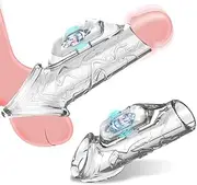 [CTFIVING] Sex Toys Vibrator Penis Sleeve Male Sex Toys for Men Penis Extender Dildo Vibrating Cock Ring Sleeve Adult Toy Vibrator Realistic Penis Enlarger Thicken for Mens Couples