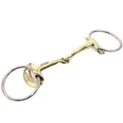 JK Bar H Equine Stainless Steel O Ring Broken Snaffle Brass Mouth Bit|Bits for