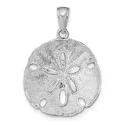 14k White Gold Sand Dollar Pendant