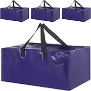 4 Pack 110L Waterproof Storage Bags with Zips, Extra large moving bags for Storage Duvet, Clothes, 73 x 34 x 37cm
