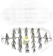 26-Piece Flower Cake Decorating Set Stainless Steel Piping Nozzle Molds Professional Baking Tools for Buttercream Roses Pastry Nozzles