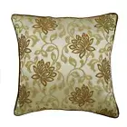 Decorative Cushion Cover Brown 16"x16", Sofa Decor Silk - Brown Floral Glory