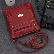 Women's Cross-Body Bag with Clasp Cell Phone Purse with Adjustable Strap - Red