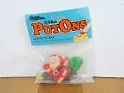 Vintage 1980 Wilton Cake PutOns Christmas Cake Topper Santa Claus & Tree NIP