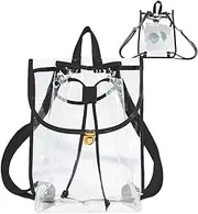 [Bbbabeslk] Clear Backpack For School | Stadium Events Backpack | Waterproof See Through Drawstring Backpacks With Reinforced And Wider Shoulder Straps For Concerts
