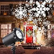 Christmas Snowflake Projector Lights Outdoor, Lasama Highlight Led Snowfall Projection, Waterproof Landscape Christmas Decorations Lighting for Xmas Home Party Wedding Garden Patio