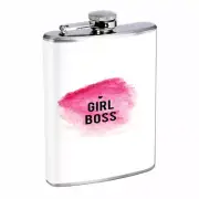 Girl Boss Em1 Flask 8oz Stainless Steel Hip Drinking Whiskey