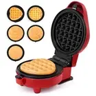 Mini 4-Inch Waffle and Personal Griddle Maker with 7 Interchangeable Plates –...