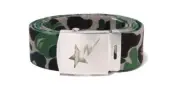 A BATHING APE ABC CAMO GI BELT Green Authentic Size Free Japan NEW