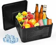Camping Cooler, Collapsible Insulated Ice Chest, Portable Lightweight Hard Car Coolers, Large Waterproof Cooler Box Keep Cold and Warm for Camping, Hiking, Fishing, Beach-by BRILLIRARE