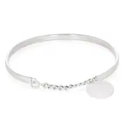 Zamel's Sterling Silver 65 mm Drop Disc Bangle Elegant Women's Jewellery