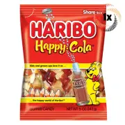 1x Bag Haribo Happy Cola Soda Flavored Fat Free Gummi Candy | 5oz