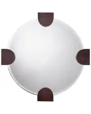 Jamie Young Quadrant Leather Round Wall Mirror