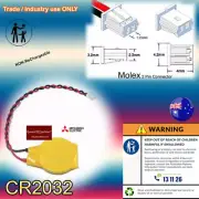 Mitsubishi CR2032 CMOS Battery Laptop Motherboard BIOS Molex 2 Pin Connector