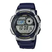 Casio AE-1000W-2A Blue Silver Multifunction 100m Unisex Digital Sports Watch