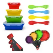 Collapsible Silicone Food Storage Containers by Silictek, Measuring Cups and ...