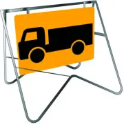 TRUCK PICTO Non Reflective Metal Sign w/ Swing Stand (Size 600 x 600mm)