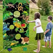 Serencatcher Reptile Animal Toss Game, Green, Blue, Yellow, Red Bean Bags, Classic Toss Game for Indoor & Outdoor, Many Players