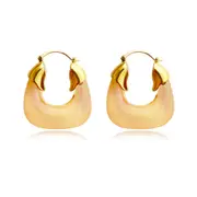 Culturesse Ilona Artsy 31mm Resin Hoop Earrings 18k Gold Plating Jewellery Honey