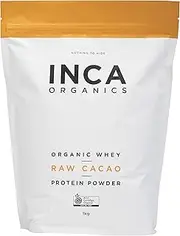 Inca Organics Organic Protein Powder Whey Cacao (Chocolate), 100% Certified Organic, GMO and Gluten Free, 1kg, Whey Cacao (Chocolate) 1 kilograms