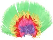 Generic Carnival Wig Apparel Colored Wigs Fluffy Masquerade Wig Funny Party Wig Funny Wig Colorful Wig Funny Fluffy Wig Colorful Funny Performance Masquerade Fan Wig Green Chemical Fiber