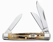 CASE XX KNIVES INDIAN SAMBAR STAG SMALL STOCKMAN 5333 SS (178) POCKET KNIFE