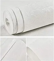 White Wallpaper Removable Peel and Stick Wallpaper 23.6" X 196.8" Self Adhesive Solid Color Wallpaper Peel and Stick Home Cabinet Furniture Countertop Shelf Liner Paper
