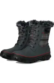 Bogs Womens Arcata Cozy Plaid Dark Grey Mlti Size 10
