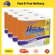 Handee Double Length Ultra Paper Towel (120 Sheets per roll), White 8 count