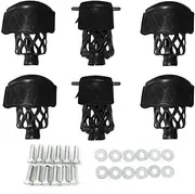 Boshen Pack of 6 PU Leather Pool Table Pockets Billiard Table Web Shield Set Drop Bag Nets with Diamond Pattern Screws Include