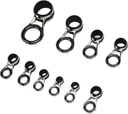 Lure Fishing Rod Guide Rings Repair Kit, 5 Sizes Ceramic Stainless Steel Tips with Set for Repairing or Rebuilding Fishing Rods, Easy Patch Tool with Sturdy Stainless Steel Frame