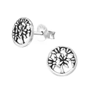 925 Sterling Silver Lucky Tree of Life Stud Earrings Men Women Girls