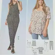 Burda sewing pattern #6789 casual top & pants UNCUT size US 16-28
