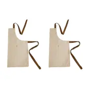 2x Belle Wild Stripe Chambray 90x80cm Apron Kitchen/BBQ/Baking Bib Cooking Clay