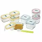 Glasslock Baby 9pc Food Glass Container Set W/ Lid + Silicon Spoon - 28099